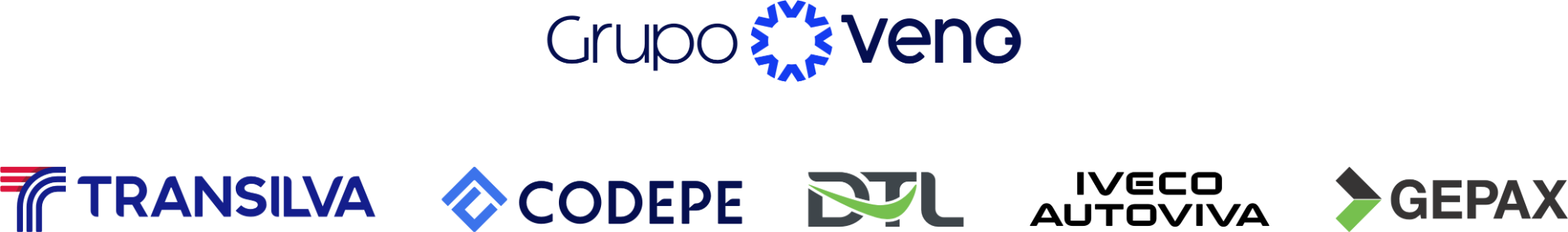 Logomarcas oficiais do Grupo Veno, Transilva, Codepe, DTL e Gepax